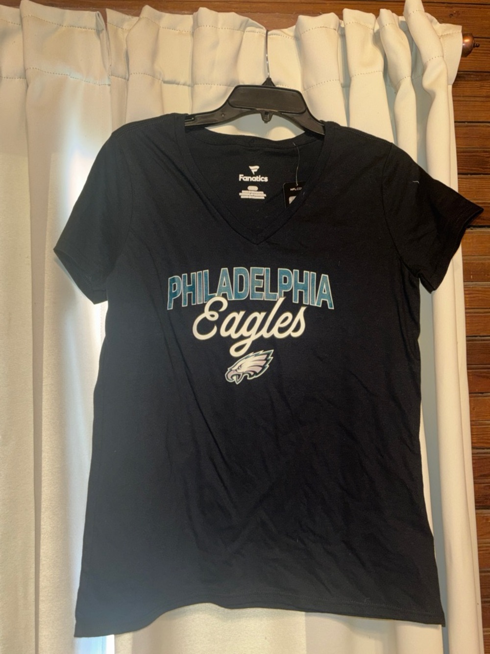 Fanatics Black Philadelphia Eagles Script V-Neck Tee
